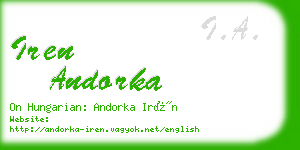 iren andorka business card